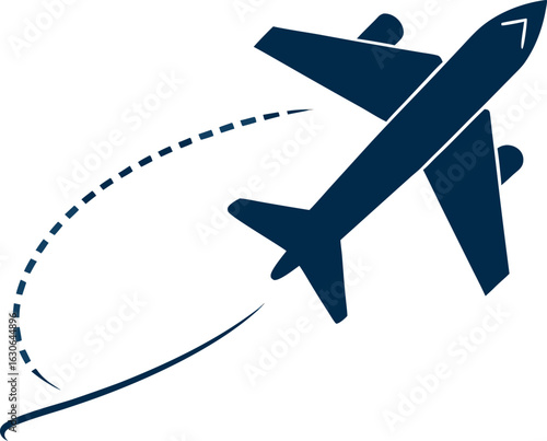 Aviation Journey: An aircraft soars across the sky, leaving a trail, with its trajectory showcasing the essence of movement, travel, and aviation technology. 