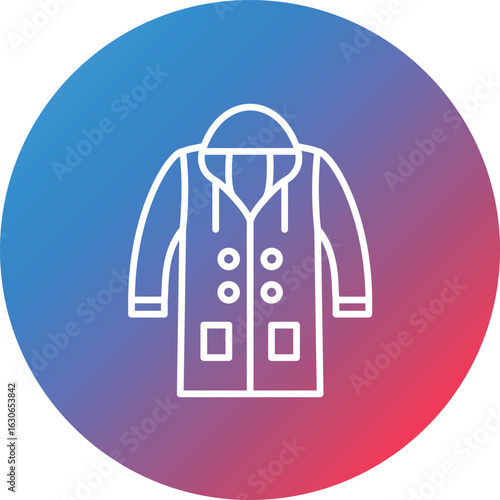Raincoat Line Gradient Circle Background Icon