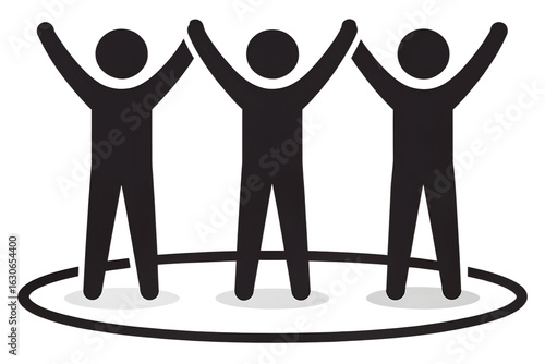 business people team , United Team with Hands in Air