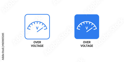 Overvoltage Meter Gauge Icon Set for Electrical Safety and Power Monitoring