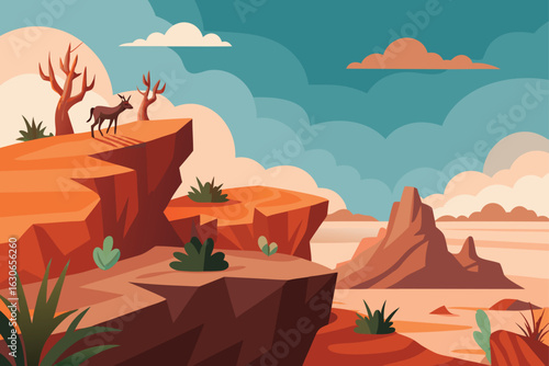 Rocky Canyon Landscape with Blue Sky