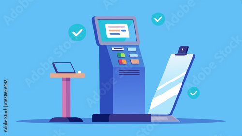 A modern and sleek checkin kiosk for patients to sign in and check their appointments.