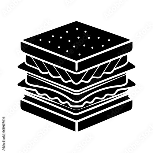Delicious stacked sandwich icon with multiple layers and fillings