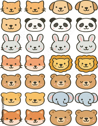 set of cartoon animals