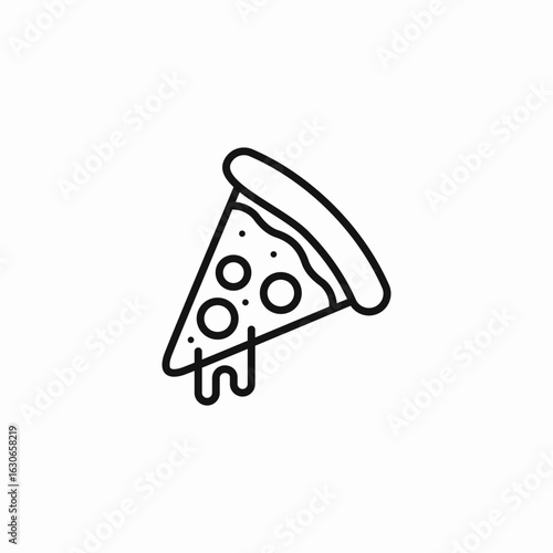 delicious pizza slice icon sign vector