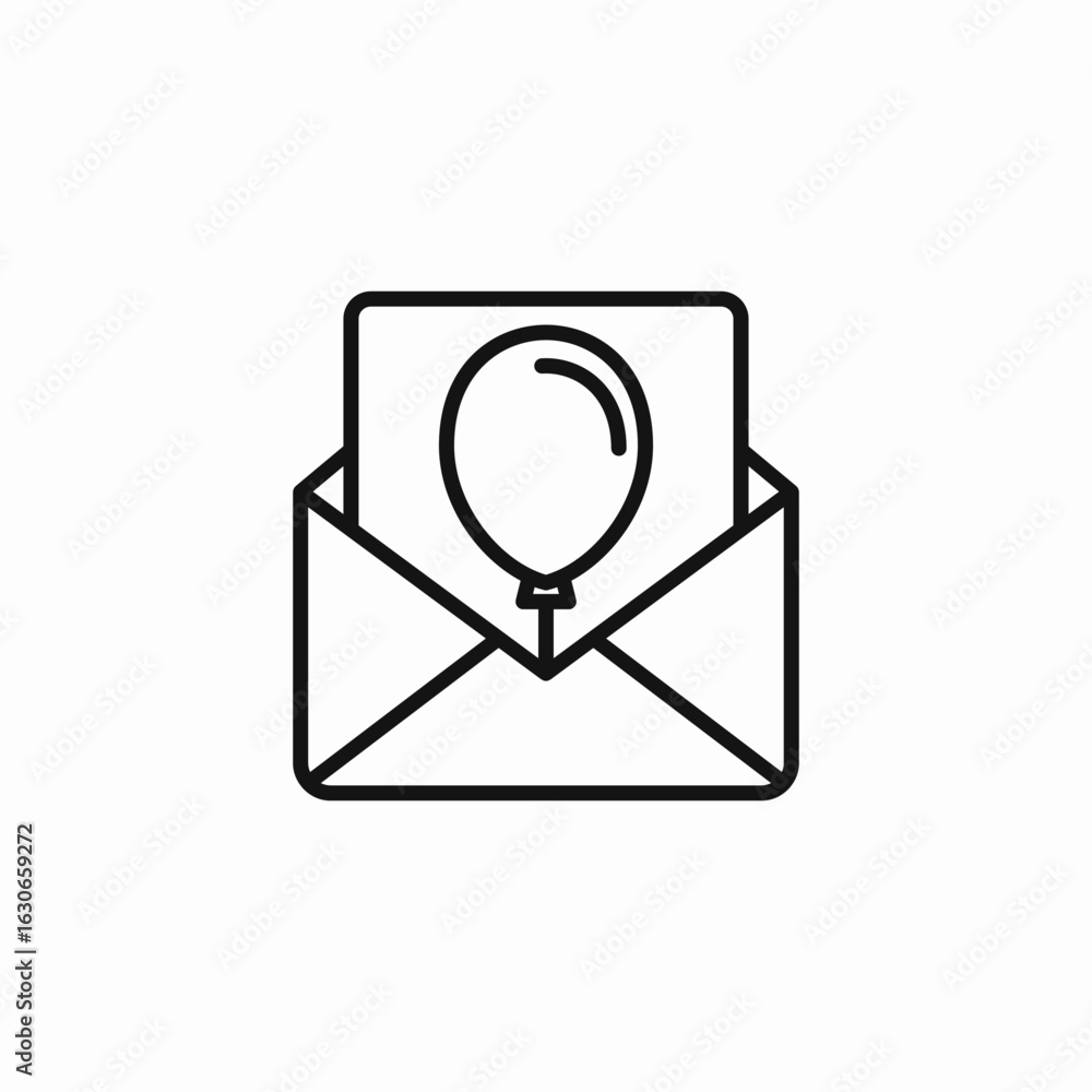 invitation envelope balloon icon sign vector invitation envelope balloon icon sign vector