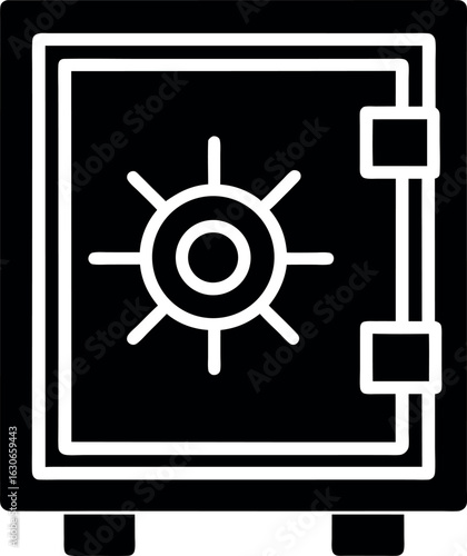 Safe Vault Vector Silhouette Icon
