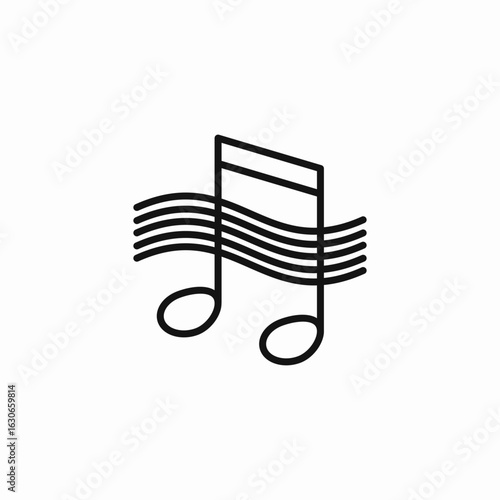 musical notes staff icon sign vector