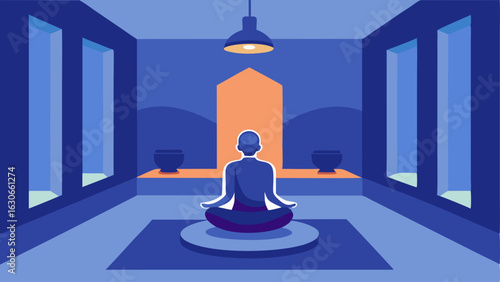 A quiet meditation room where parties involved in a case can reflect and find inner peace before their court appearance.