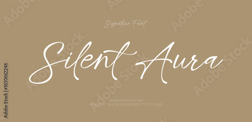 Silet Aura Hand drawn vector alphabet. Modern monoline signature script font. Elegant Signature Font. Best Alphabet Beautiful Calligraphy Signature Font. vector illustration 
