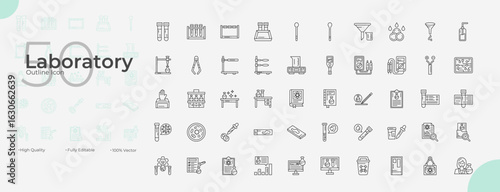 Laboratory Line Editable Icons set. Vector illustration in modern thin line style of Laboratory icons: experiment, biology, chemistry, etc