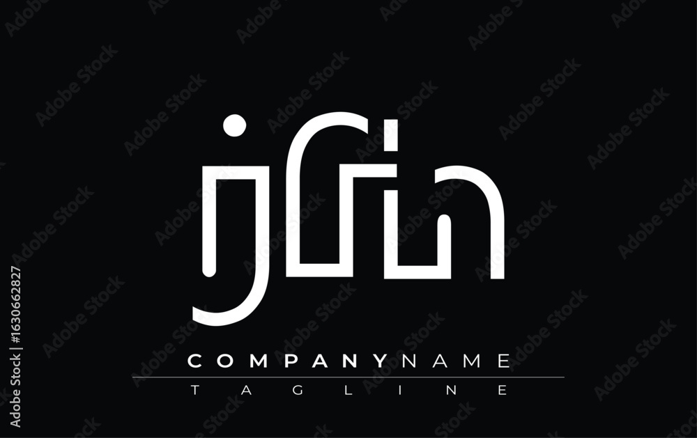 Fototapeta premium JFH abstract letter design. Modern Business Logo Design With Abstract Typography and Contemporary Style