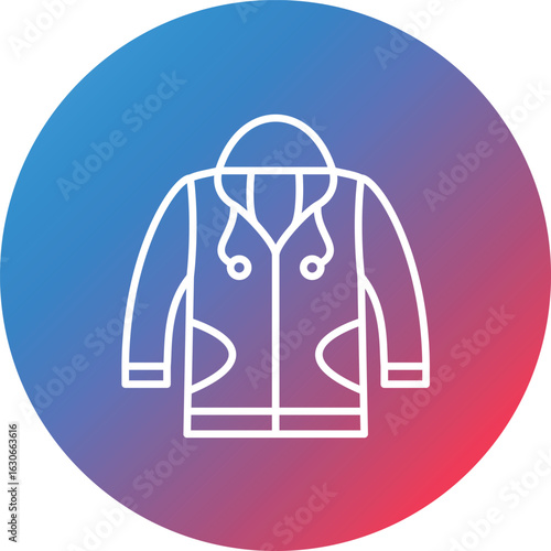 Hoodie Line Gradient Circle Background Icon