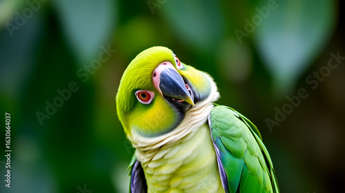 Cute Parrot Curiously Tilting Its Head in Nature
