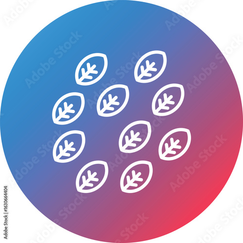 Leaves Line Gradient Circle Background Icon