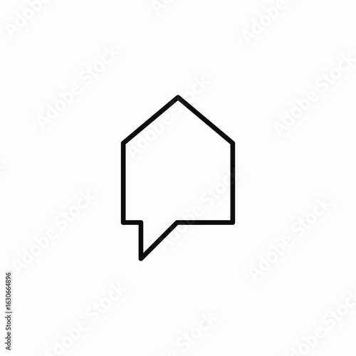 house speech bubble icon sign vector