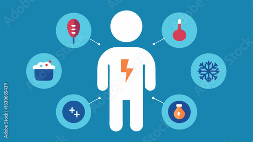 Educational Infographic An infographic showing the benefits of localized cryotherapy including pain relief inflammation reduction and recovery enhancement with simple icons and