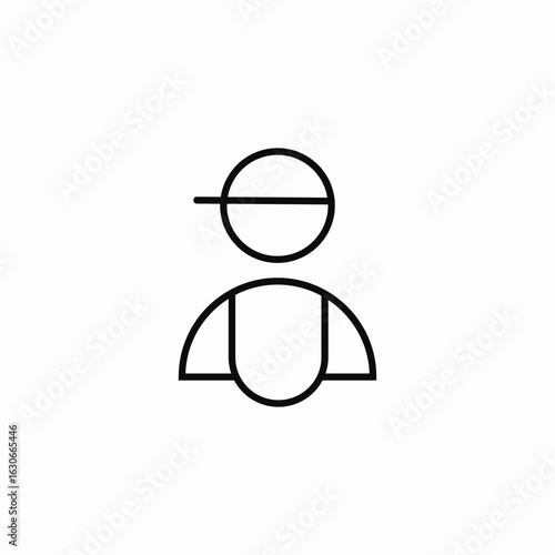 person wearing cap icon sign vector