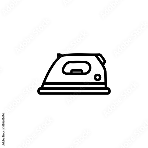 Outline icon of a clothing iron, representing household appliances used for garment care and wrinkle removal.

