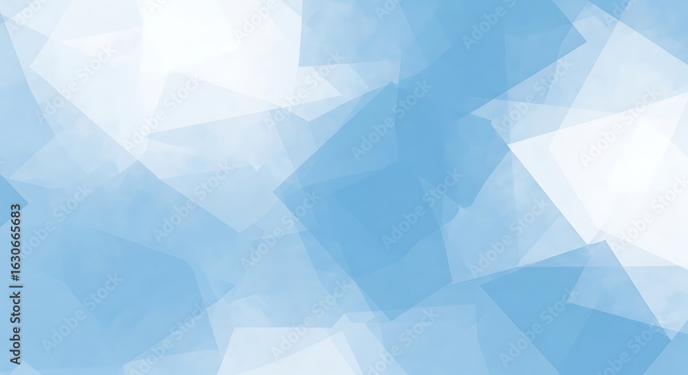 Naklejka premium Abstract Geometric Blue and White Soft Shapes Overlay Background Design