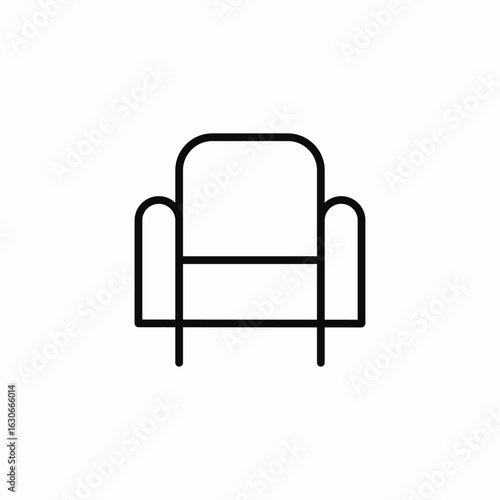single armchair seat icon sign vector