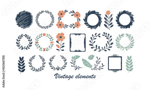 Classic calligraphy swirls, swashes, and floral motifs. Good for greeting cards, wedding invitations, Frames, labels, logos and banners, easily editable.