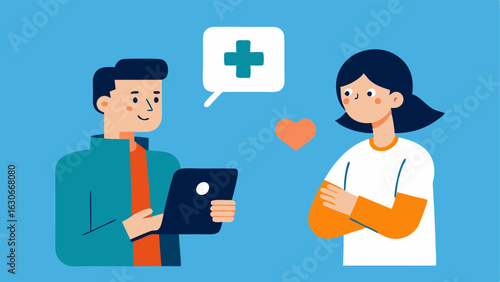 Followup Communication A scene where the health coach sends motivational messages to the patient through a mobile app promoting continuous support and accountability.