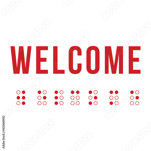 Welcome Text with Braille Translation – Accessibility Concept