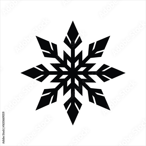 Abstract Snowflake Silhouette Vector Illustration