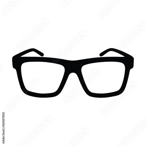 Black eyeglasses eyewear glasses spectacles optical lens frame silhouette vector illustration