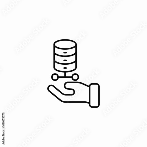 data service hand icon sign vector