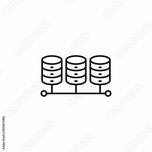 multiple database network icon sign vector