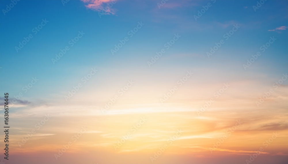 Obraz premium soft pastel gradient with warm sunlight hues blending into blue sky