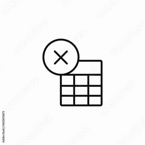 clear cancel table icon sign vector