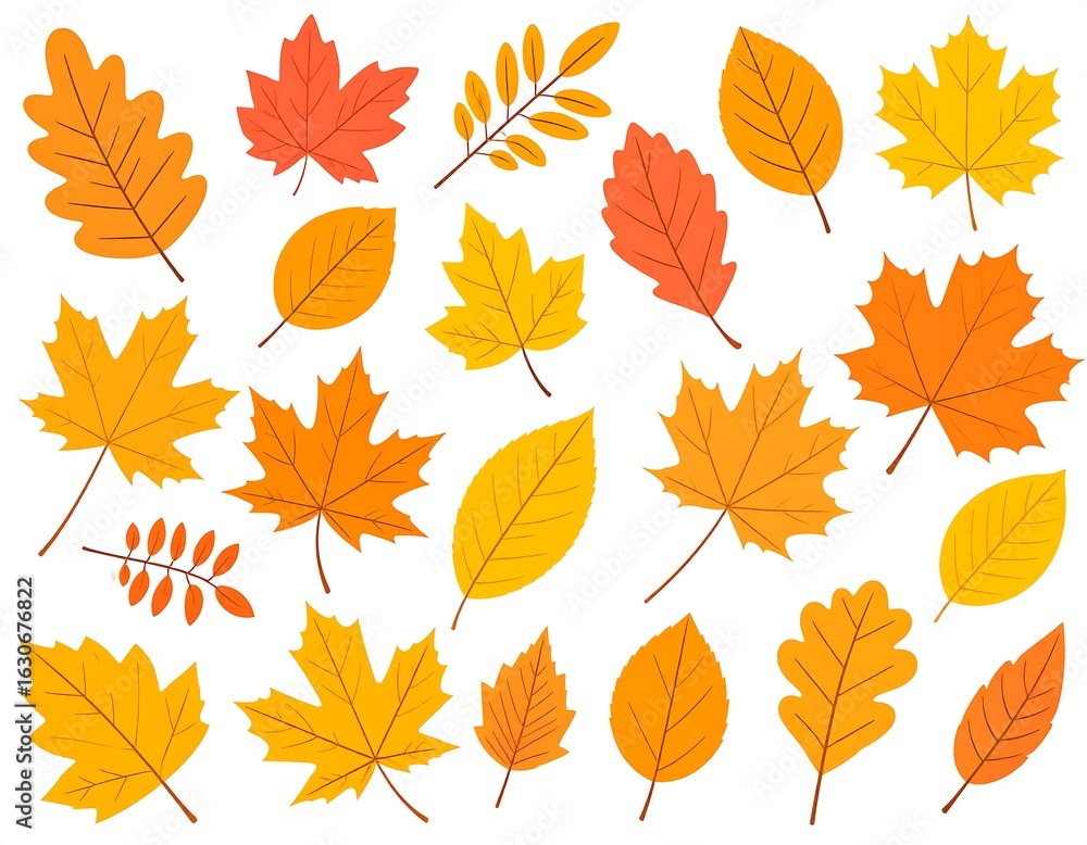 Naklejka premium Colorful autumn leaves collection