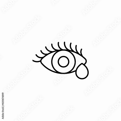 crying eye teardrop icon sign vector