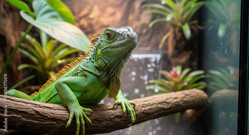 Fototapeta premium Green Iguana in its Habitat
