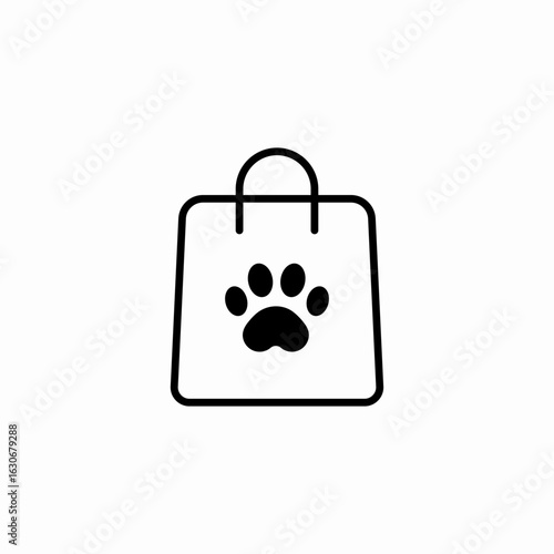 pet shopping bag icon sign vector