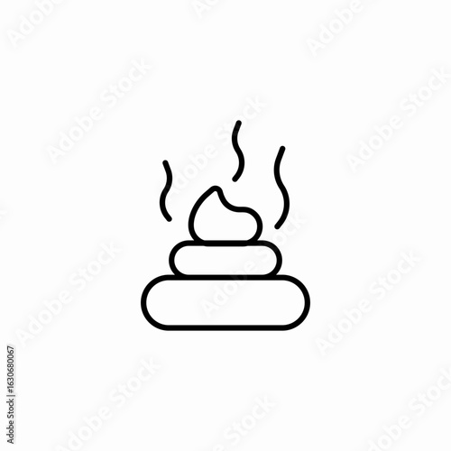 steaming poop pile icon sign vector