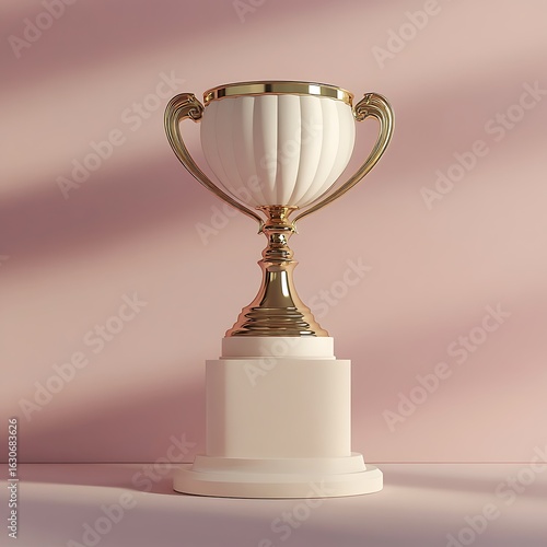 Luxurious Trophy on Elegant Pedestal 3D