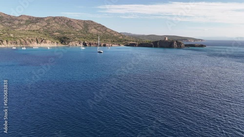 Landscape seen from above, along the Sardinian coast, southern Sardinia with its typical colors.
Paradise.