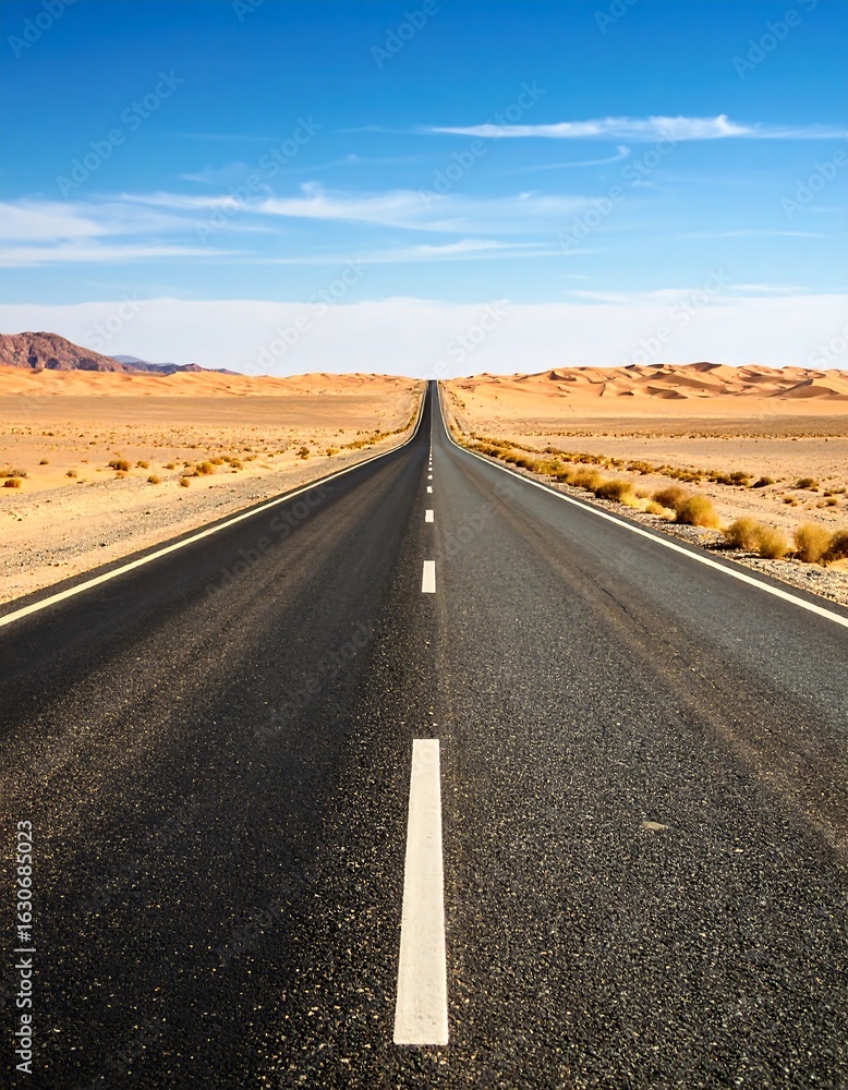 Fototapeta premium Empty desert highway stretching into distance