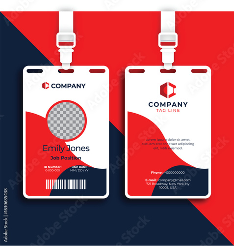 Professional ID Badge Template for Employees
