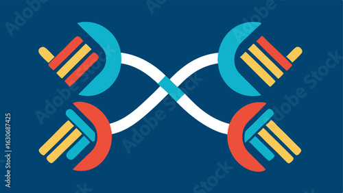 DNA Helix with Dumbbells A stylized DNA helix intertwined with dumbbells symbolizing the integration of genetics and physical training.