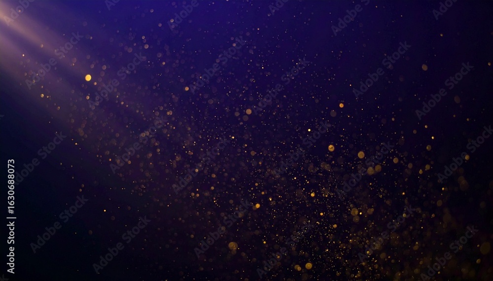 Fototapeta premium Floating dust particles illuminated by a single cinematic beam of light on a dark gradient background