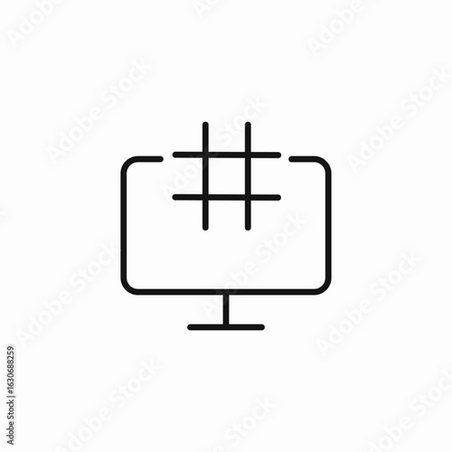 desktop hash tag icon sign vector