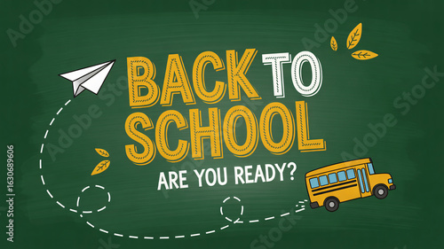 Back to School Are You Ready? | School Bus and Paper Plane Design for Educational Marketing