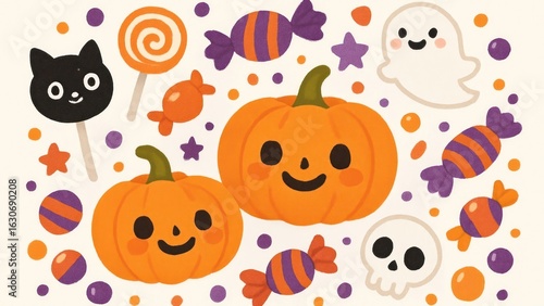 Playful Halloween candy illustration.