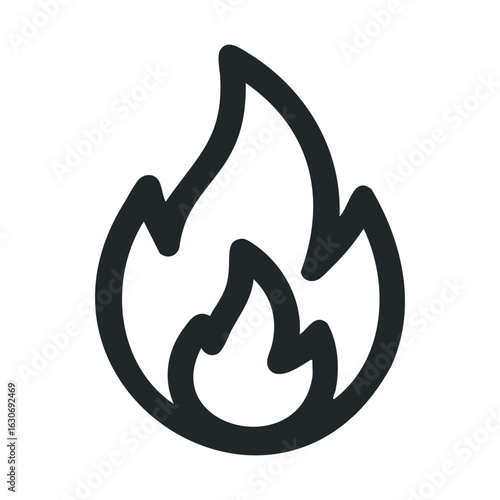 Flame icon design for creative projects and thematic representations