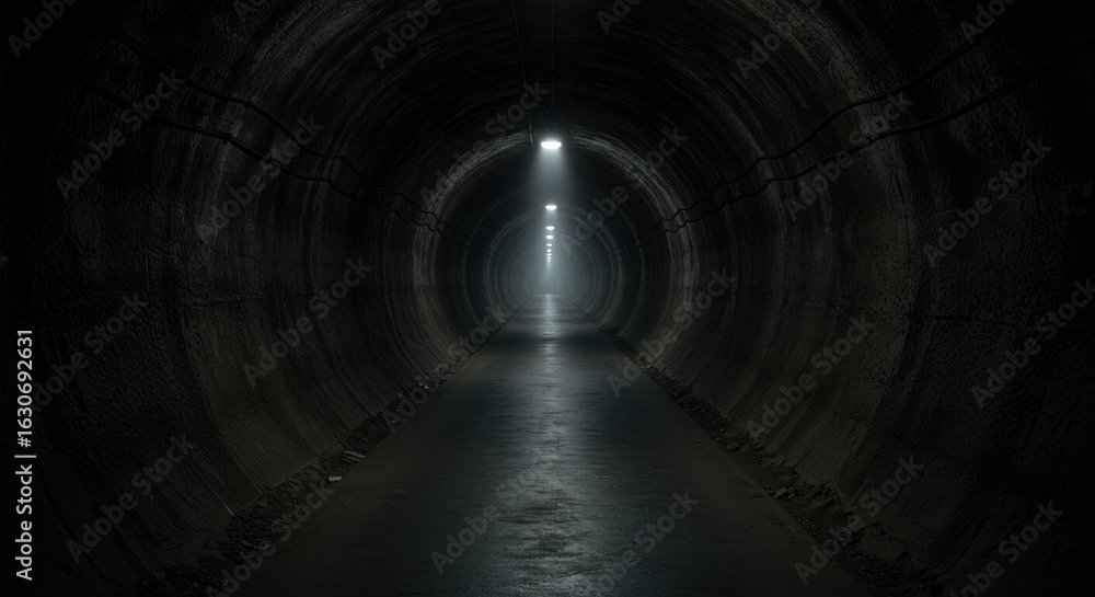 Obraz premium Dark tunnel perspective